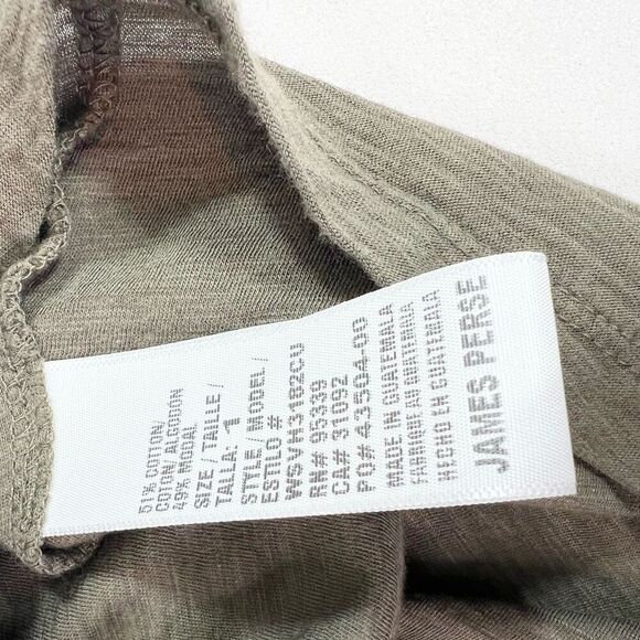 James Perse Tops Womens Small Green Cotton Blend Solid Scoop Neck Short Sleeve - Picture 5 of 8